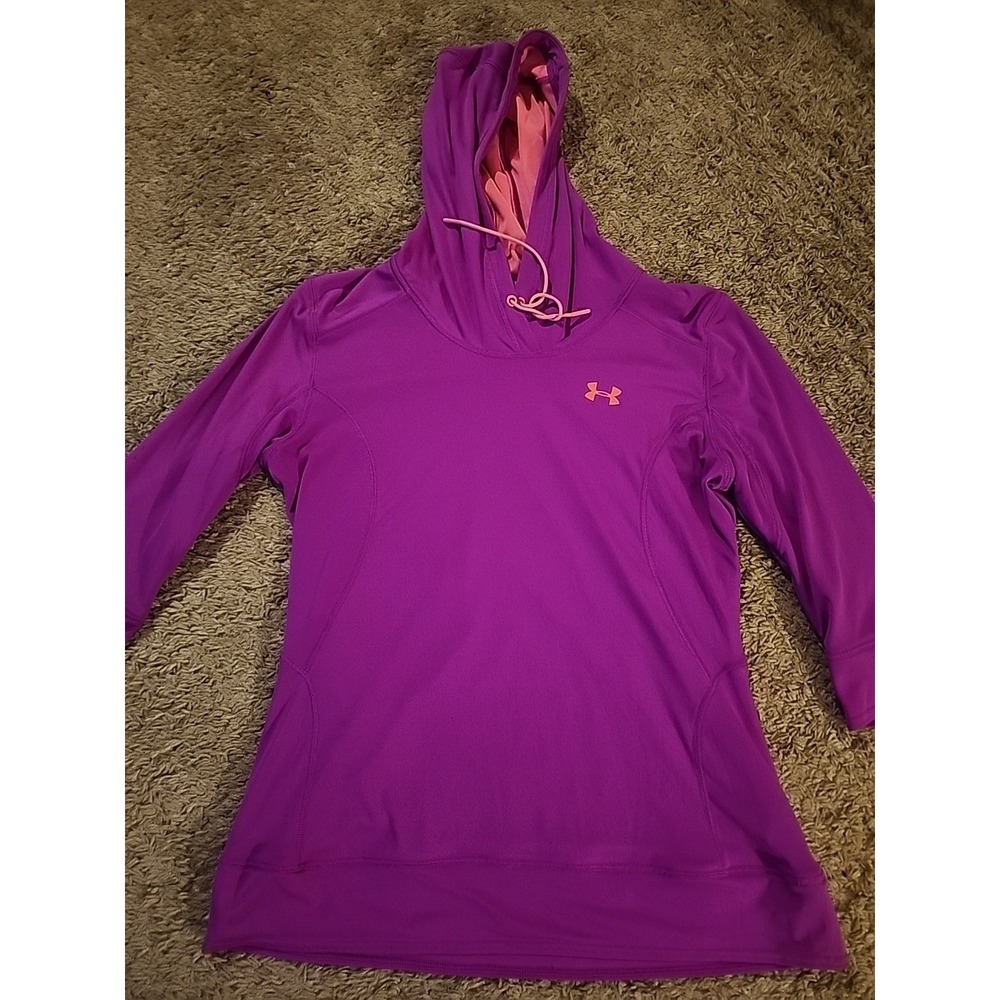 Under Armour HeatGear Purple Performance Hoodie Women's Large Fitted
